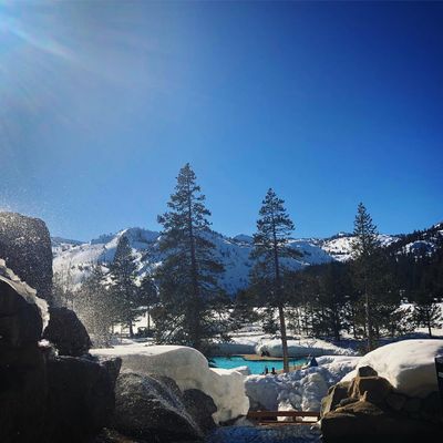 Snowboarding fun in Tahoe